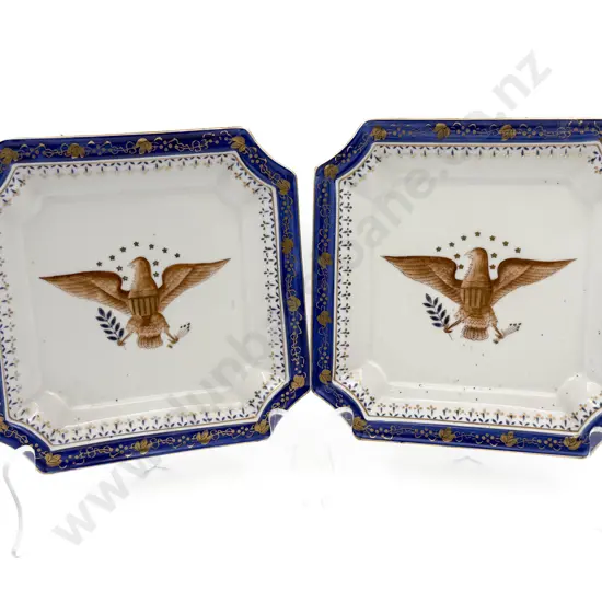 Two Shallow Bowls with Eagle Crest