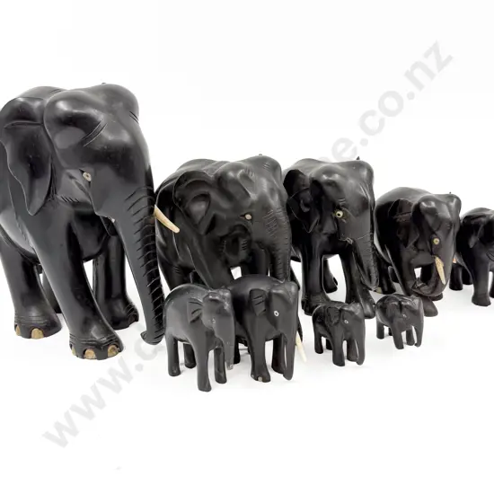 Box of Ebony Elephants