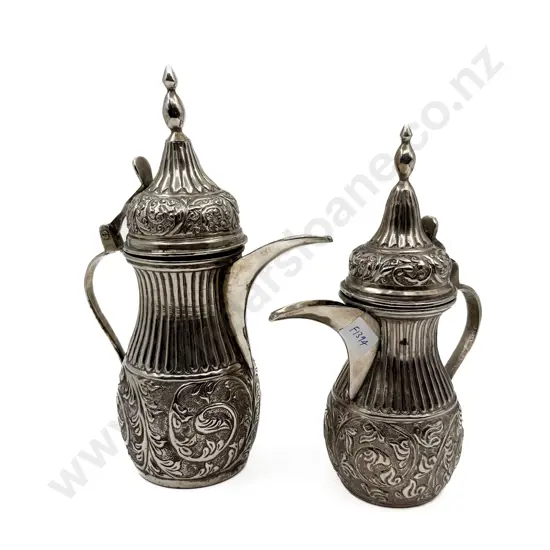 Indian Possibly Silver Coffee Pot  & Hot Water Pot