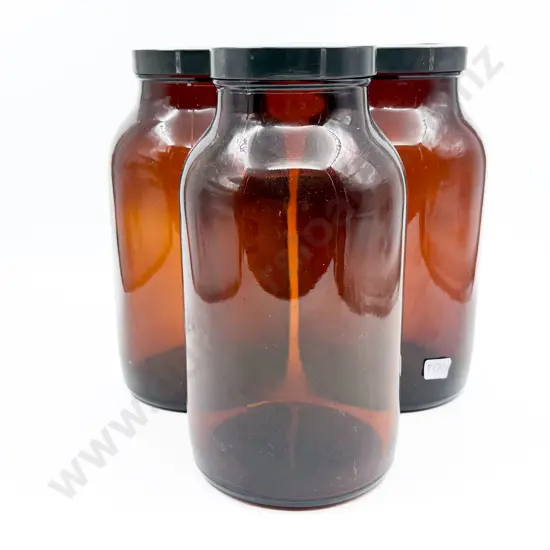 Three Large Vintage Lidded Glass Jars