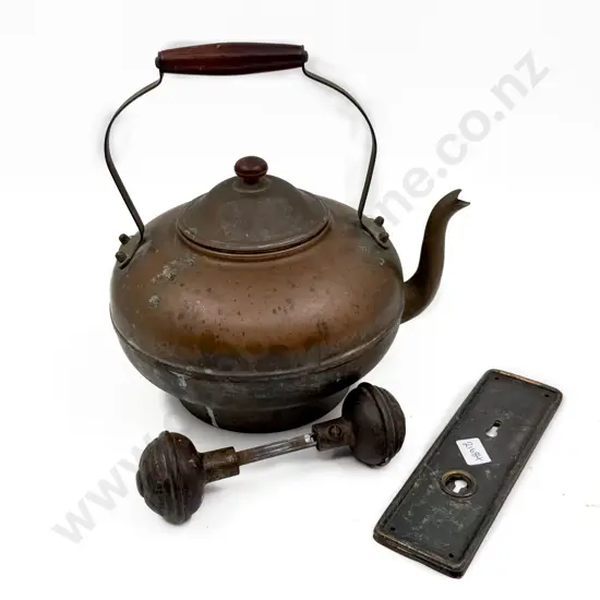 Copper Kettle & Door Handle Set