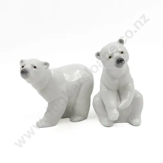Two Lladro Polar Bear Figures