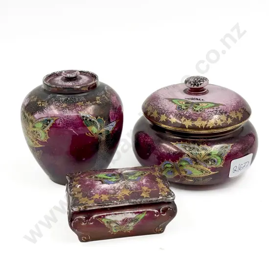 Three Crown Devon Sylban Lustrine Lidded Containers