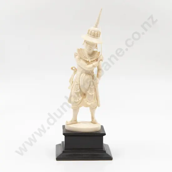 Carved Ivory Figure of A Warrior in Ceremonial Uniform