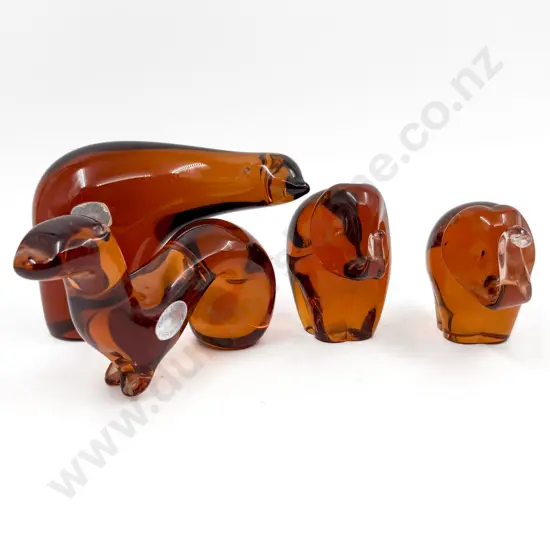 Four Mid C20th Wedgwood Glass Animals