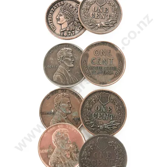 Eight Copper Plated American One Cent Coasters