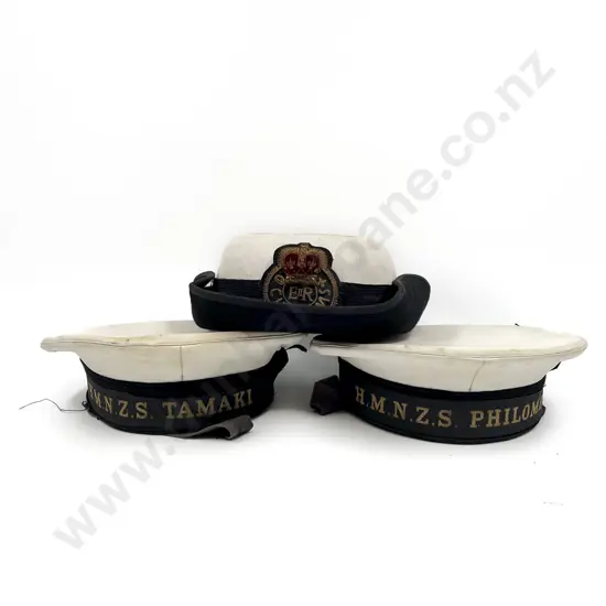 Two Naval Caps "Tamaki" & "Philomel" with Ladies Customs Hat