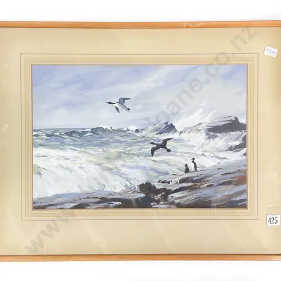 Winston Megoran - "Guillemonts Ledge" - Gouache on Paper