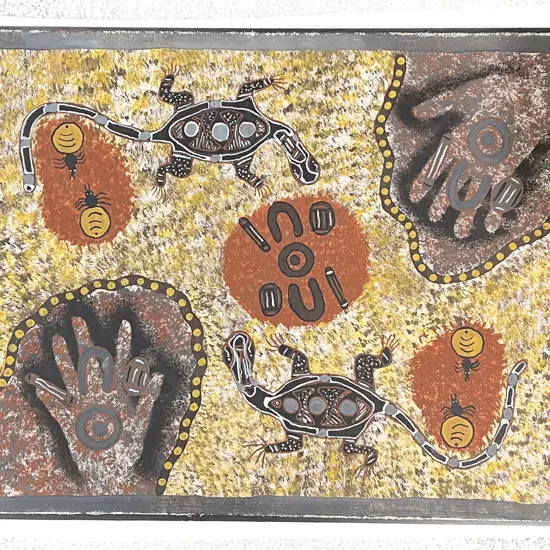 Eric Braeden - "Men Hunting Goanas & Honey Ants" - Acrylic on Canvas