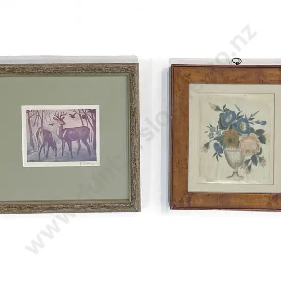 Framed Victorian Still Life On Rice Paper (af)  & Other Small Print