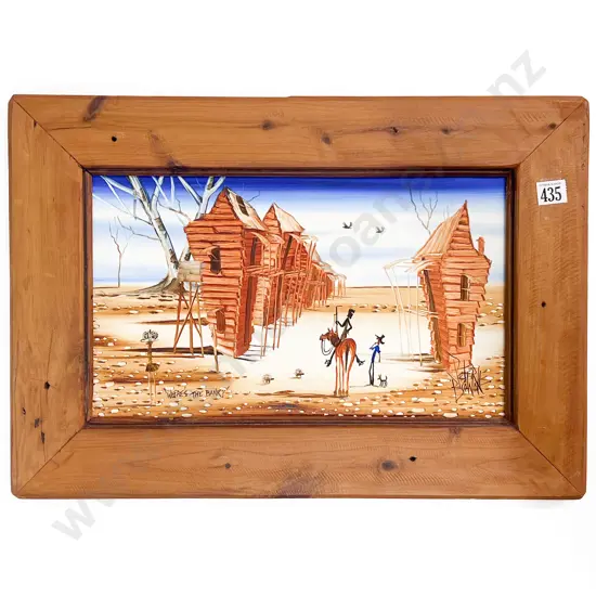 Peter Brewan - "Where's the Bank" - Oil on Board