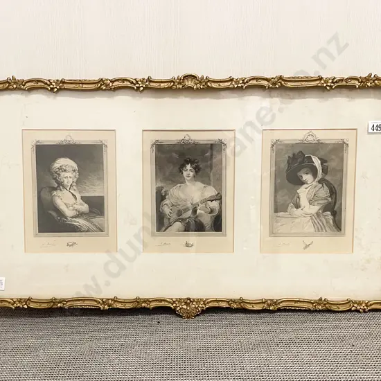 Three Victorian Book Plates Framed As One