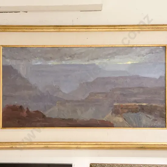 Stan Lowenkamp - "Spring Rains Grand Canyon" - Oil on Board