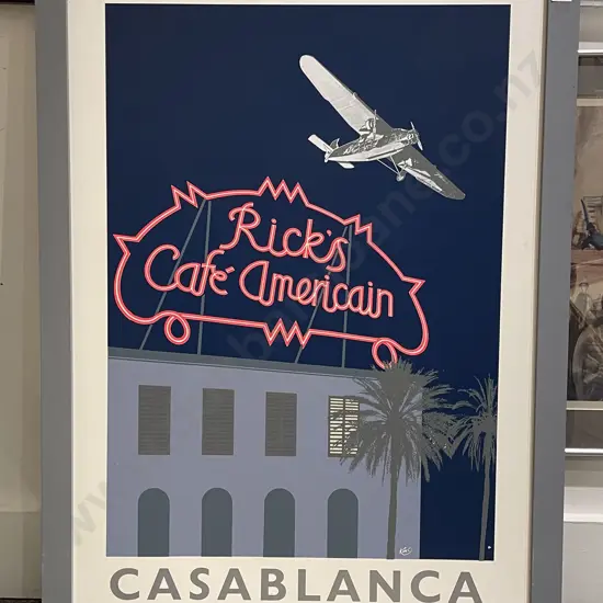 Framed Rick's Cafe Americain Poster