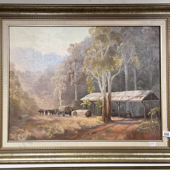 David Lewis - "The Sawmill Queensland" - Oil on Board