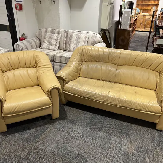 Two Piece Leather Lounge Suite