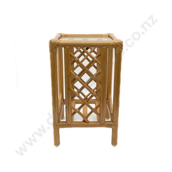 Glass Topped Bamboo Occasional Stand