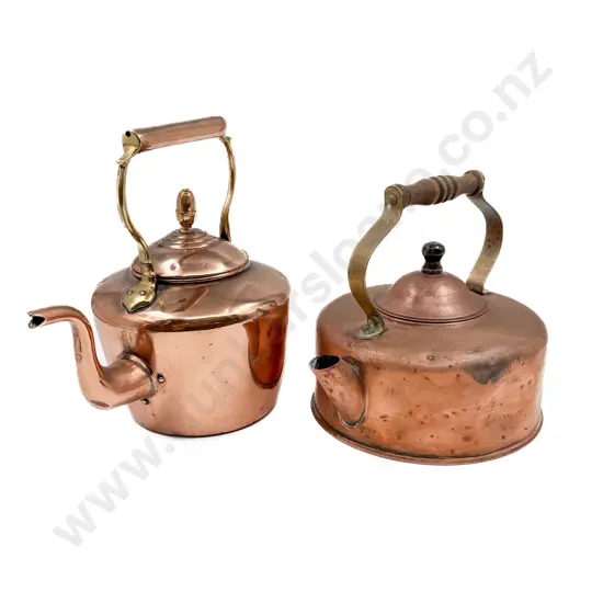 Two Copper and Brass Kettles