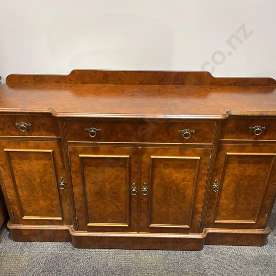 Reproduction Burr Walnut Breakfront Sideboard