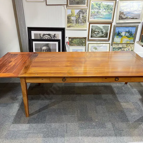 Good Quality Kauri Two Drawer Extension Dining Table
