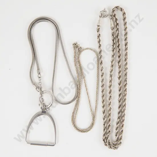 Three S/S Fancy Link Neck Chains