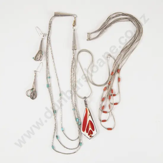 Three S/S Necklaces and Pair Earrings