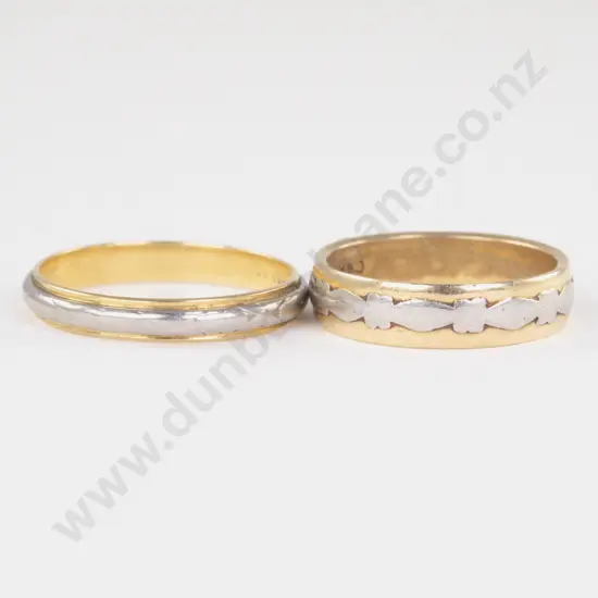 Two 18ct and Platinum Band Rings