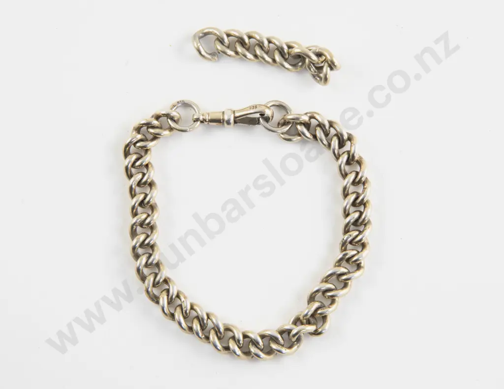 9ct on S/S Fancy Curb Link Bracelet Image 1++