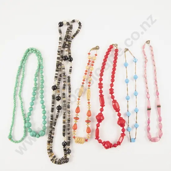 Six Various Beaded Necklaces