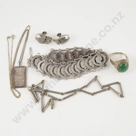 North African Silver Oval Agate Ring