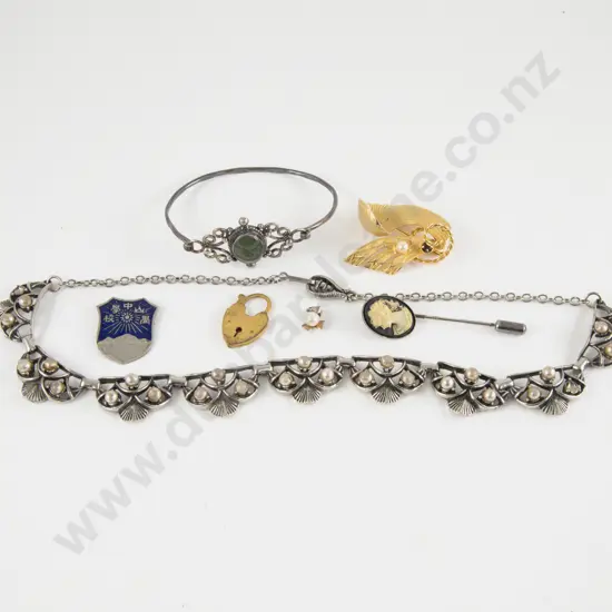 S/S Single Greenstone Bangle