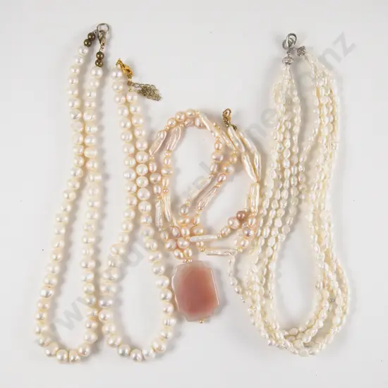 Five Various Freshwater Pearl Necklaces