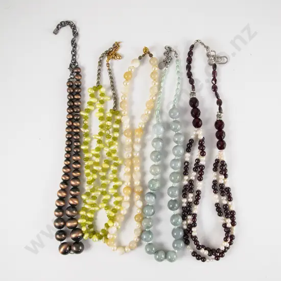 Five Various Beaded Necklaces