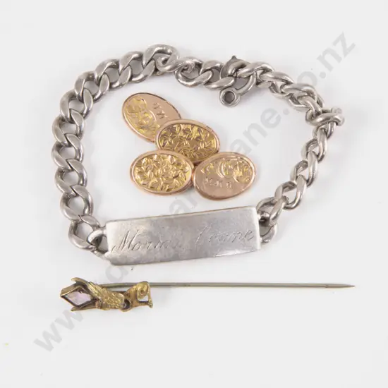 Pair 9ct Engraved Cufflinks