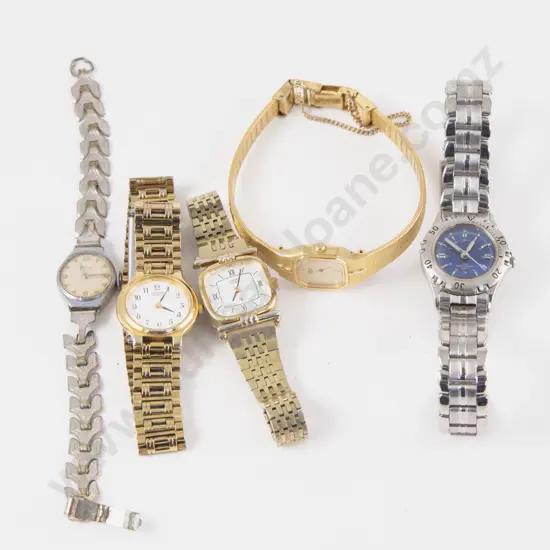 C1970's Vintage Seiko Ladies Quartz Dress Watch with four other watches