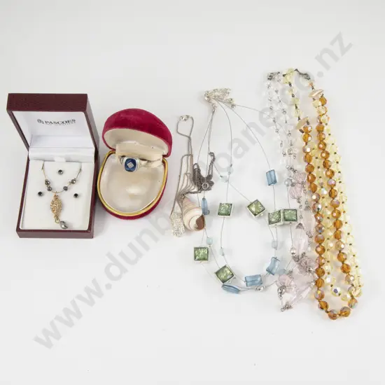 S/S and Synthetic Sapphire Ring