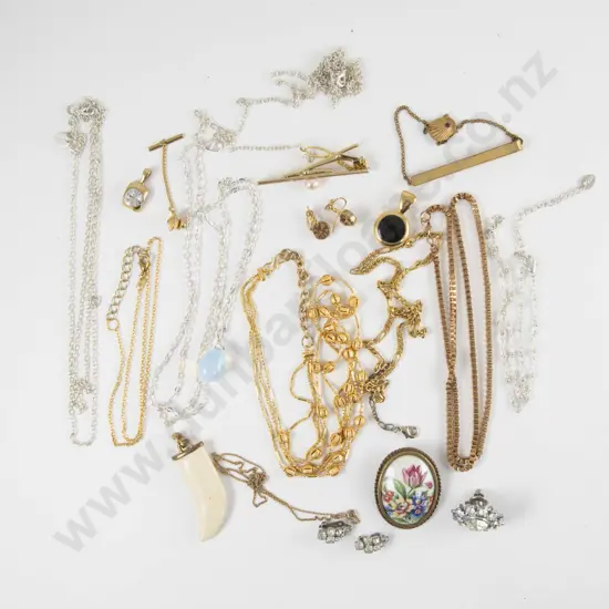 9ct Mounted Tusk Pendant and  Collection of Assorted Costume Jewellery