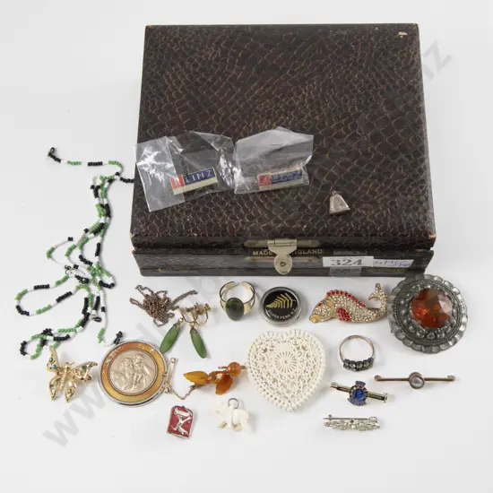 Collection of Vintage Costume Jewellery and Jewellery Box
