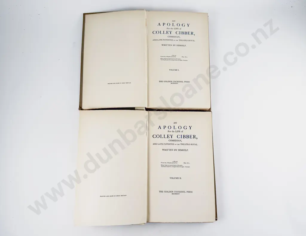 Cibber Colley - An Apology For the Life of Colley Cibber (2 Volumes) Image 1++