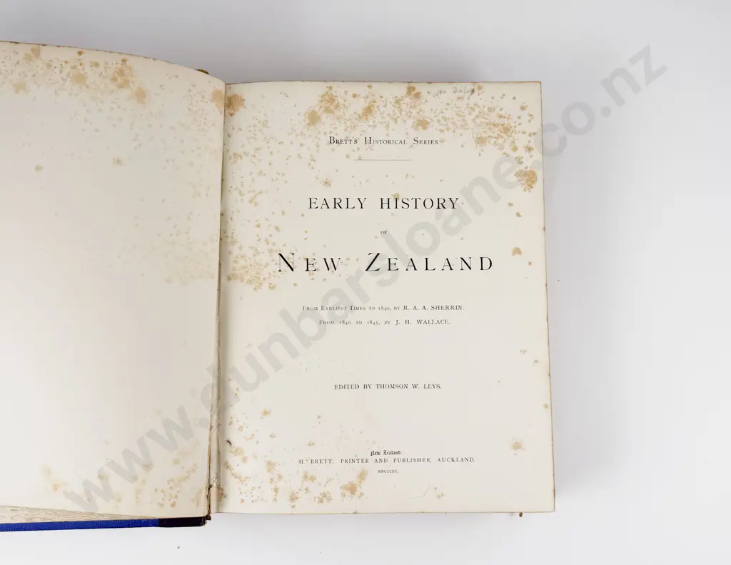 Leys Thomson W - Early History of New Zealand Image 1++