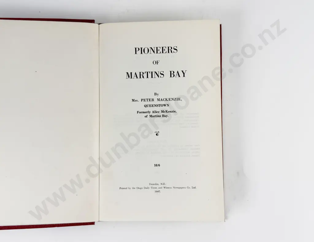Mackenzie Mrs Peter - Pioneers of Martins Bay Image 1++