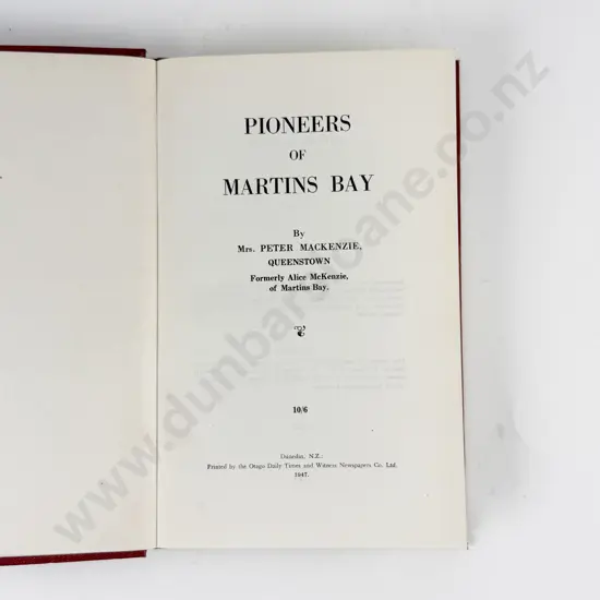 Mackenzie Mrs Peter - Pioneers of Martins Bay
