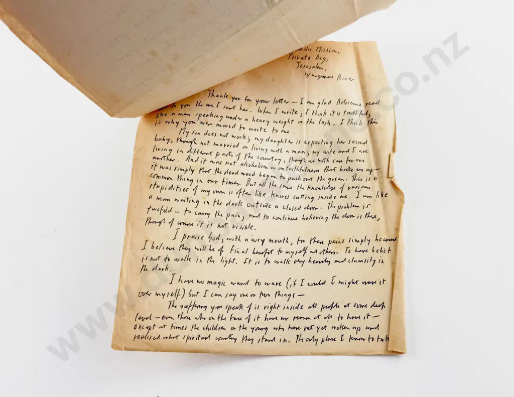 James K Baxter - An Interesting Group Of 5 Hand Written Letters To Thelma Clairmont (Circa early 1970s) Image 1++
