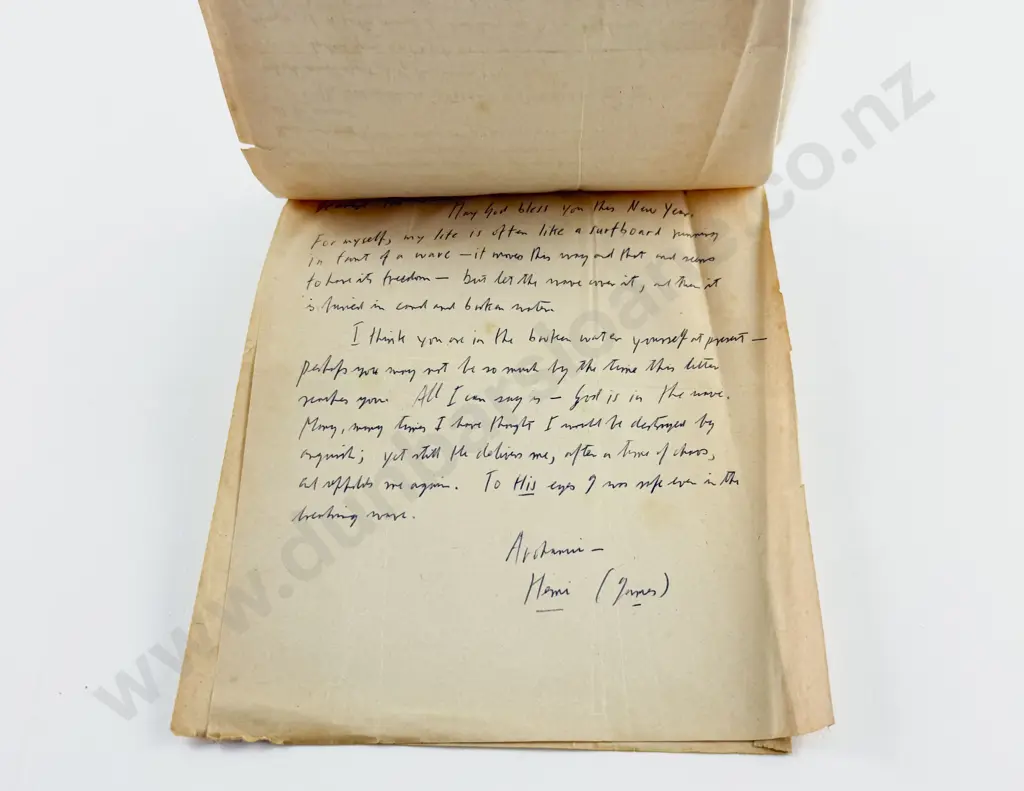 James K Baxter - An Interesting Group Of 5 Hand Written Letters To Thelma Clairmont (Circa early 1970s) Image 1++