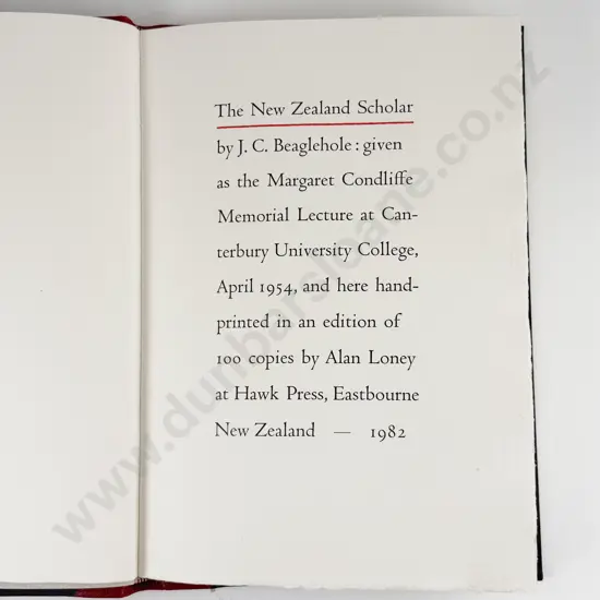 Beaglehole J C - The New Zealand Scholar