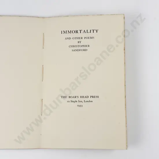 Sandford Christopher - Immortality And Other Poems