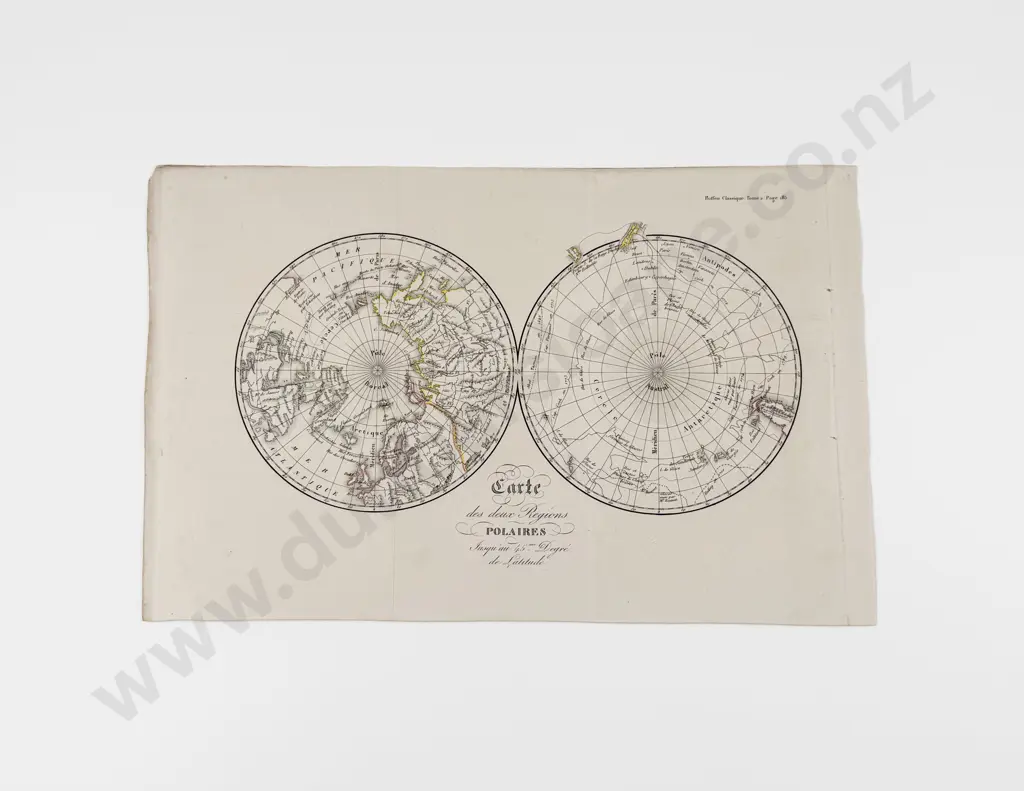 Buffon - Carte des deux Regions Polaires 1853 Image 1++