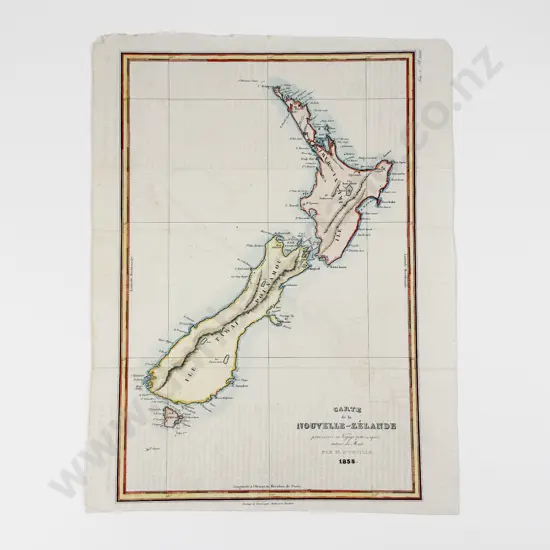 Jules Sebastien Cesar Dumont D'Urville - Carte de la Nouvelle Zelande 1846