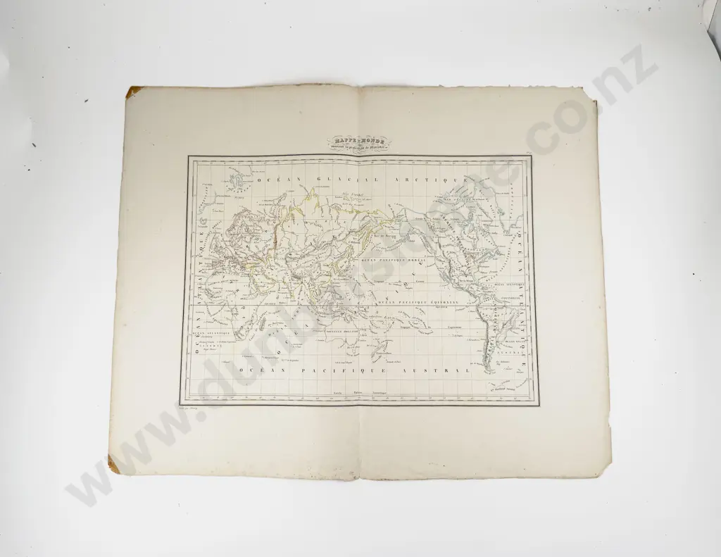 Thierry - Mappe Monde suivant la projection de Mercator 1832 Image 1++
