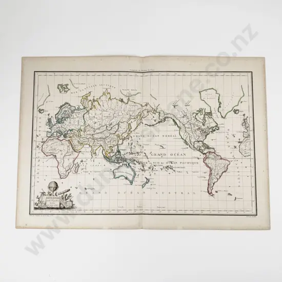 Chamouin - Mappe Monde sur la Projection Redute De Mercator c1807